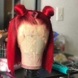 360 red lace frontal bob